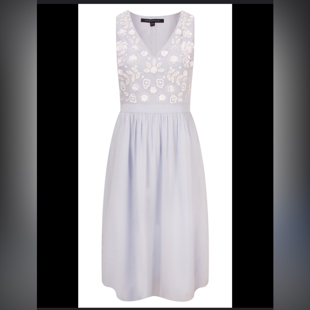 French Connection Women's Blue and White Dress